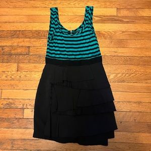 Green and black dress